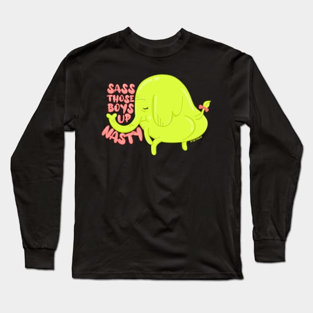 Treetrunks Sass those boys up nasty Long Sleeve T-Shirt by HofDraws